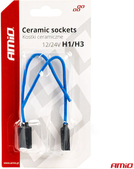 Ceramic Cubes Straight H1 H3 Socket Plug Amio-03050