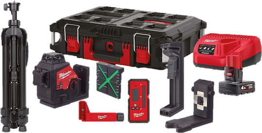 Milwaukee M12 3plkit401p Self-Leveling Rotary Laser Level Green Beam 12V