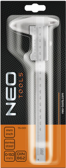 Neo Tools 75-001 Analog Dicke Messgerät mit Präzision von 0,02 mm und Messbereich bis 150 mm
