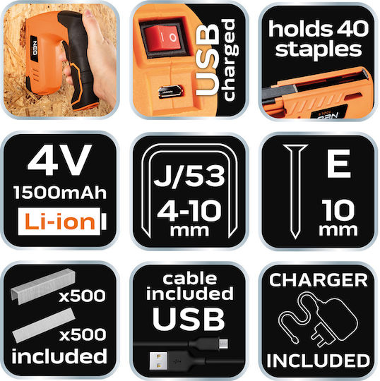 Neo Tools 16-050 Καρφωτικό Χειρός για Συνδετήρες
