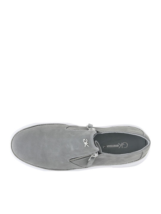 De piele Slip-on-uri pentru bărbați Gri