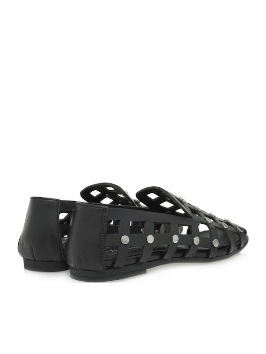 Δερμάτινα Γυναικεία Loafers σε Μαύρο Χρώμα