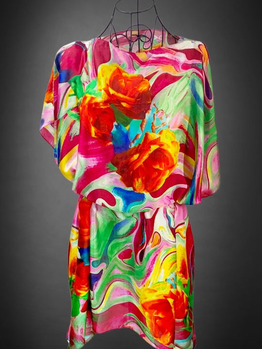Damen Poncho-Kleid 24t Fuchsia Orange Einheitsgröße Intl