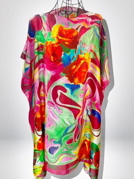 Rochie Poncho pentru Femei 24t Fucsia Portocaliu Mărime Unică Intl