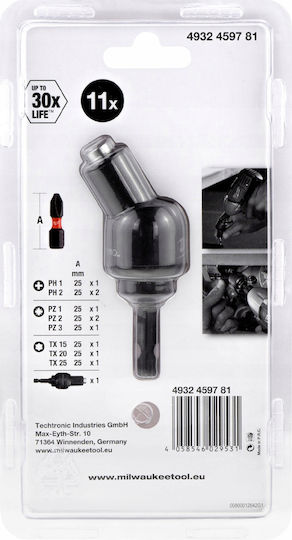 Milwaukee Knuckle Colțar Mandrină Hexagonală 1/4" cu 10 nipluri
