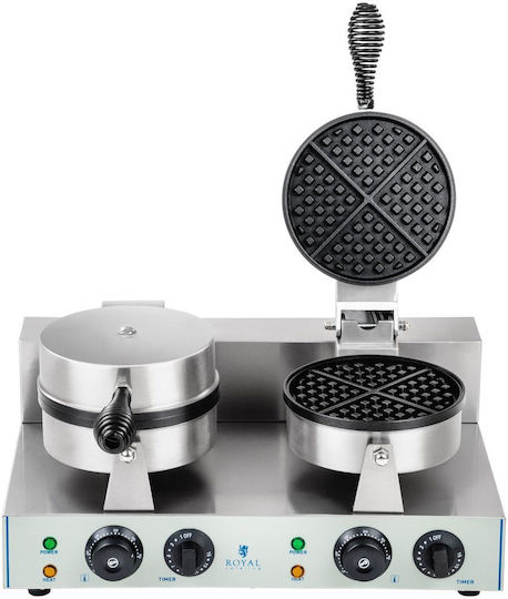 Double Round Teflon Waffle Maker 18.5cm Diameter