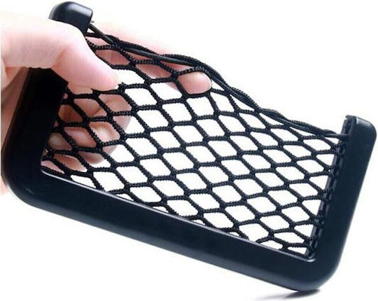 Organizator cu Buzunar din Plasă Elastică, Ramă din Plastic, Dimensiuni 19,5 X 7,8 Cm, Culoare Neagră