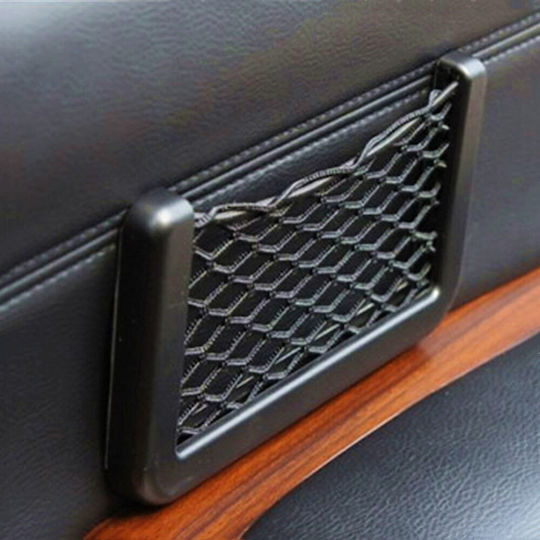 Elastic Mesh Pocket Organizer Plastic Frame Size 14.5 X 7 Cm Black Color