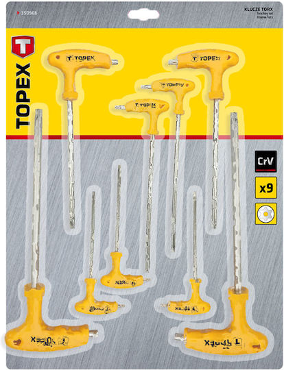 Topex Σετ 9 Κλειδιά Torx σε Σχήμα Ταφ