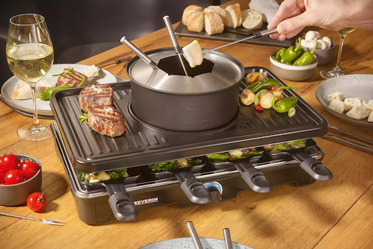Severin Επιτραπέζια Ηλεκτρική Ψησταριά Raclette Λείας Πλάκας 1400W με Ρυθμιζόμενο Θερμοστάτη