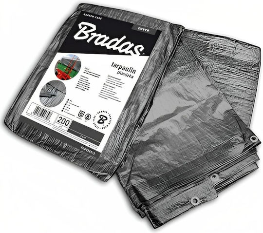 Bradas Αδιάβροχος Μουσαμάς 200gr/m² 12x10μ. Βαρέως Τύπου Ασημί