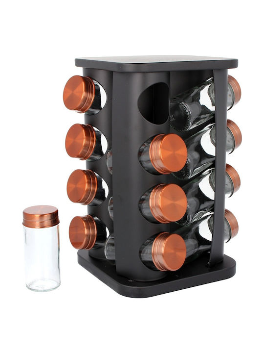 Brunbeste Inox Tabletop Rotating Spice Rack Gray 16pcs