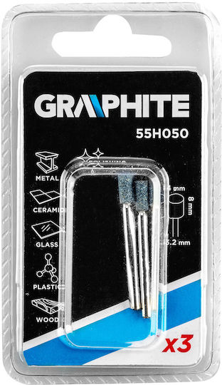 Graphite 55H050 Πέτρες Λείανσης με Αξονάκι 8mm 3τμχ