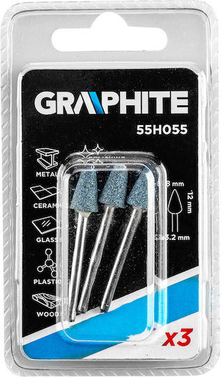 Graphite 55H055 Камъни за полиране с малък валче 12mm 3 Бройки