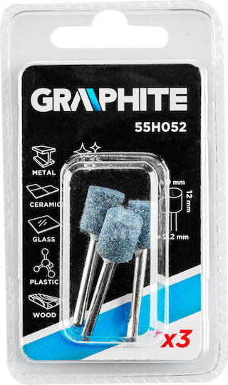 Graphite 55H052 Πέτρες Λείανσης με Αξονάκι 12mm 3τμχ