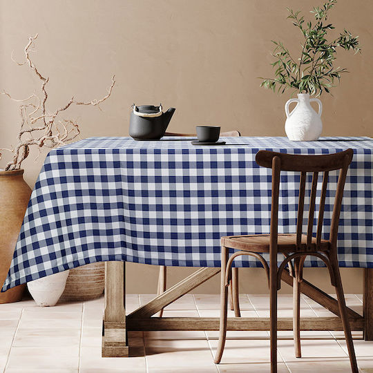 Beauty Home Tablecloth Checks Art E8031 Dark Navy Blue Checked Navy Blue 100x100cm