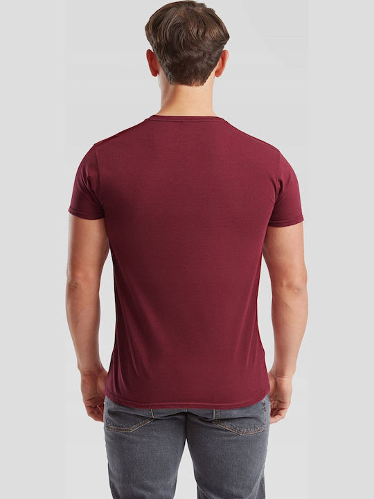 Fruit of the Loom Iconic Men's Short Sleeve Promotional T-Shirt Burgundy