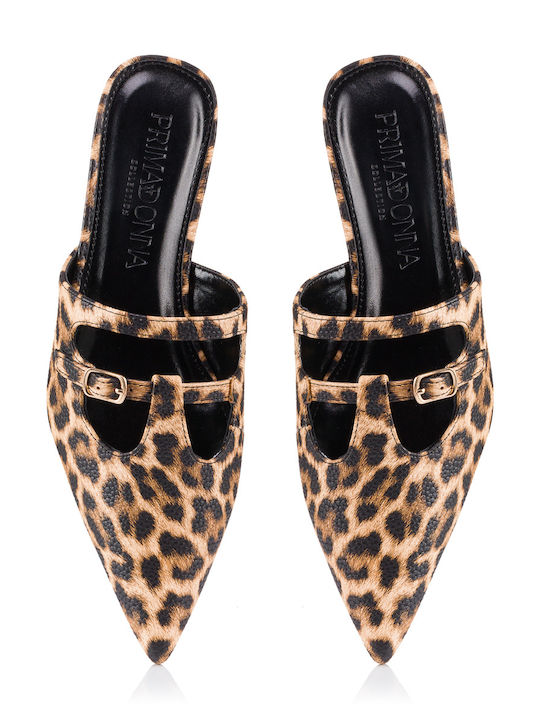 Flat Δερμάτινα Mules Leopard