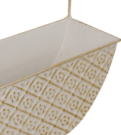 Metal Plant Pots Beige Set of 2