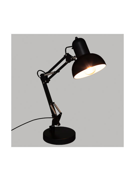 Office Lamp with Flexible Arm for Socket E27 in Black Color