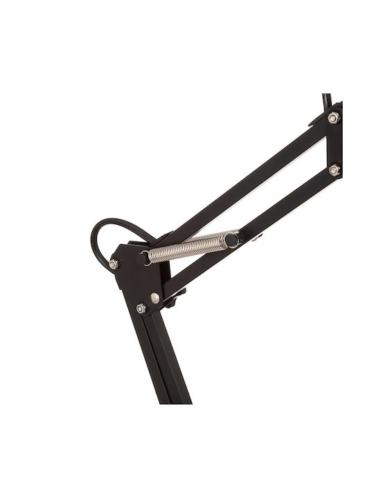 Office Lamp with Flexible Arm for Socket E27 in Black Color