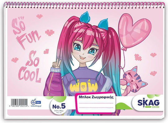 Skag Drawing Pad 21x29 A4 No.5 51 Sheets Girl