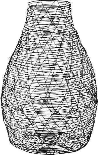 ArteLibre Vază Decorativă Metalic Negru 17x17x26cm 1buc