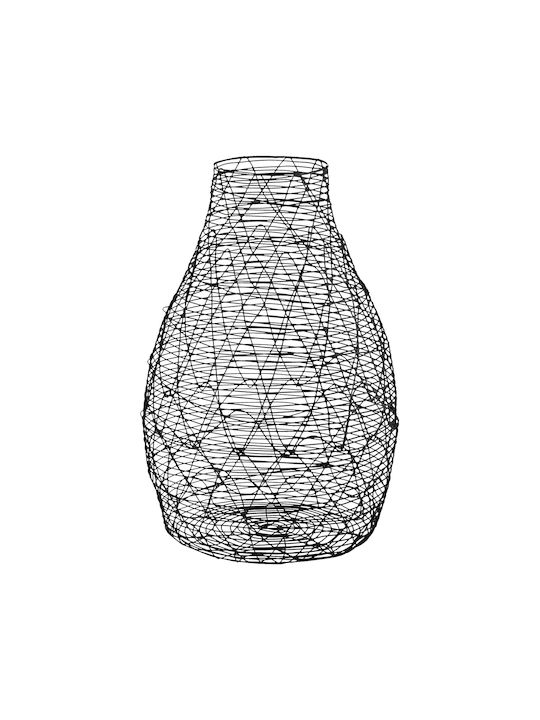 ArteLibre Vază Decorativă Metalic Negru 17x17x26cm 1buc