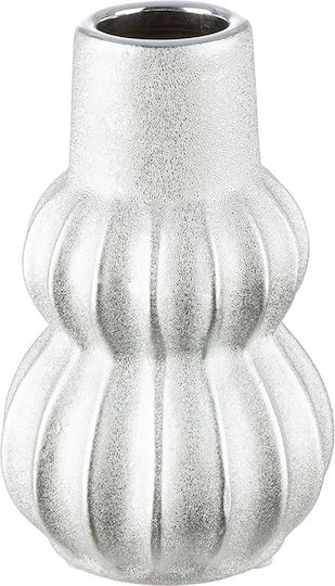 ArteLibre Ceramic Silver Vase Diameter 10xHeight 16cm