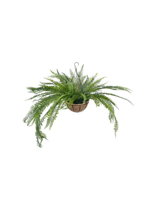 Globostar Artificial Garden Fern Hanging Plant 20624 Τεχνητό Κρεμαστό Διακοσμητικό Φυτό Φτέρης Y45cm
