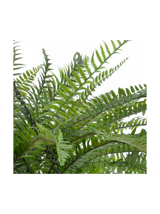 Globostar Artificial Garden Fern Hanging Plant 20624 Artificial Hanging Decorative Fern Plant Y45cm