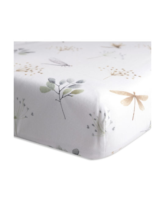 Matex Бебешки Чаршаф За Количка Памук с ластик Бял 70x140бр