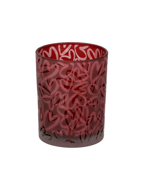 ArteLibre Laterne Glas Rot 10x10x13cm 1Stück