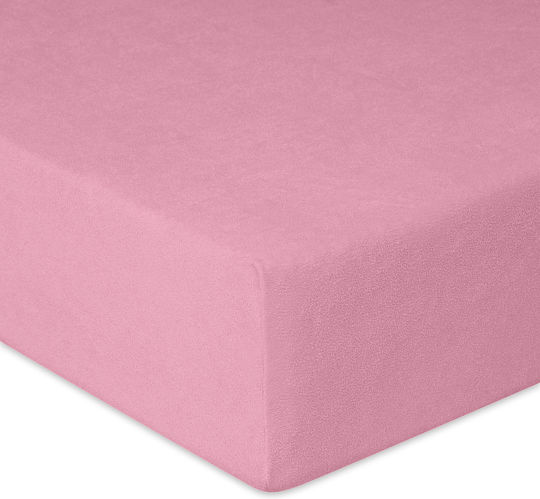 Matex Бебешки Чаршаф За Количка Памук с ластик Розов 60x120бр