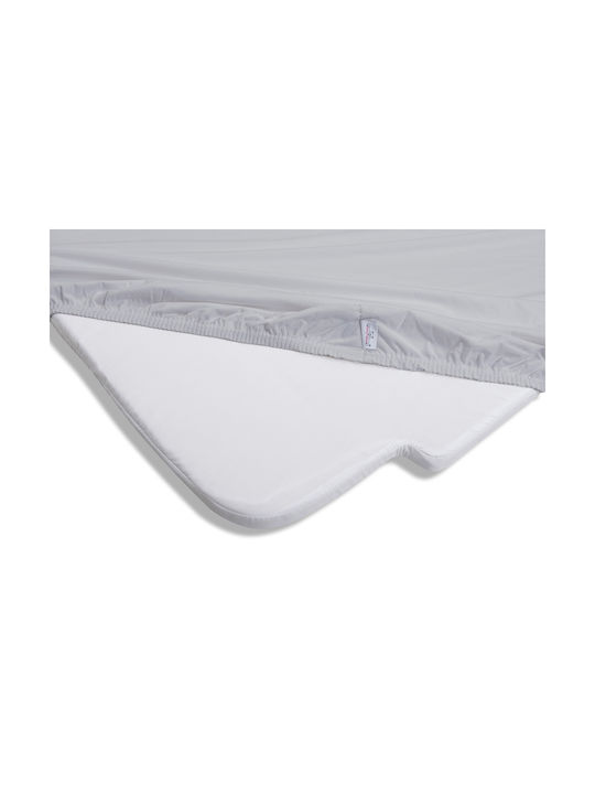 Matex Бебешки Чаршаф За Количка Фланела с ластик Сив 58x110бр