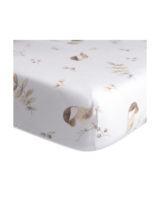 Matex Бебешки Чаршаф За Количка Памук с ластик Бял 70x140бр