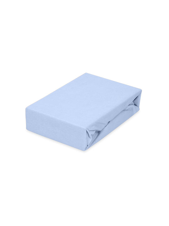 Matex Baby Sheet Crib Flannel Fitted Light Blue 80x160cm