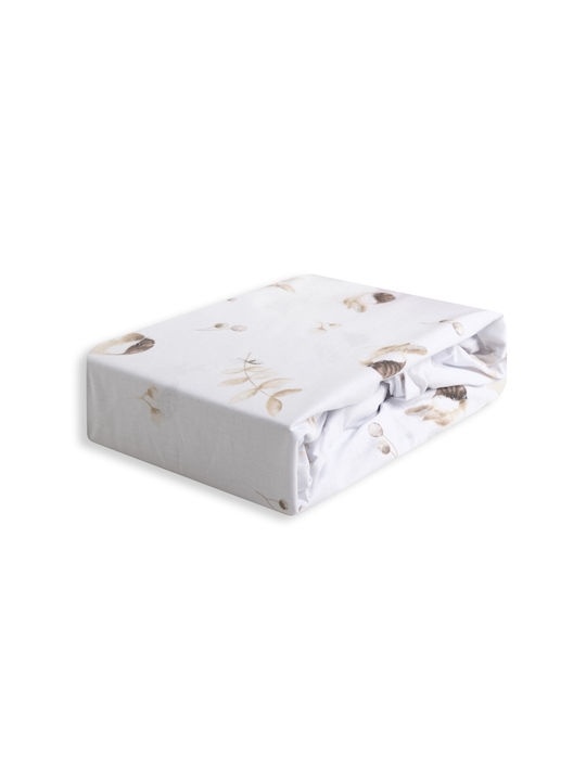 Matex Бебешки Чаршаф За Количка Памук с ластик Бял 70x140бр