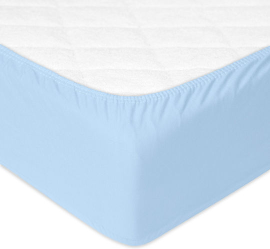 Matex Baby Sheet Crib Flannel Fitted Light Blue 80x160cm