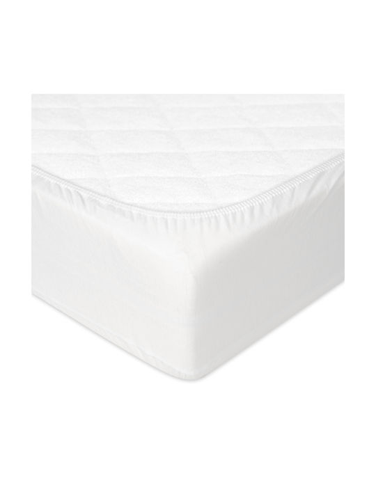 Matex Бебешки Чаршаф За Количка Фланела с ластик Бял 60x120бр