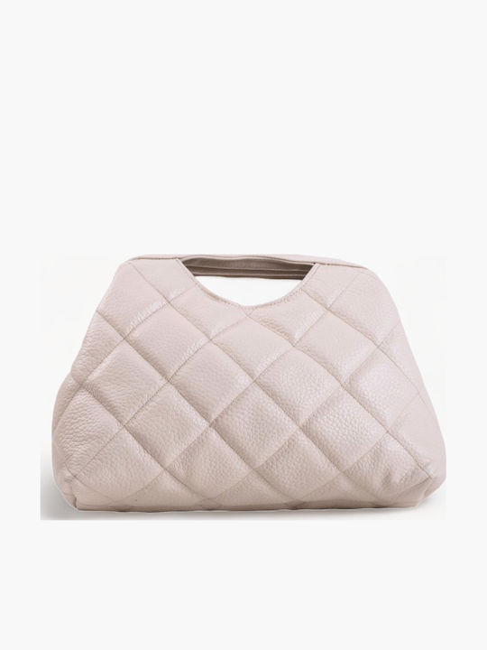 Leder Damentasche Handtasche Ecru