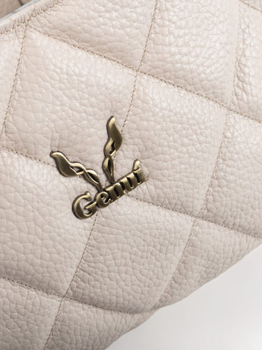 Leder Damentasche Handtasche Ecru