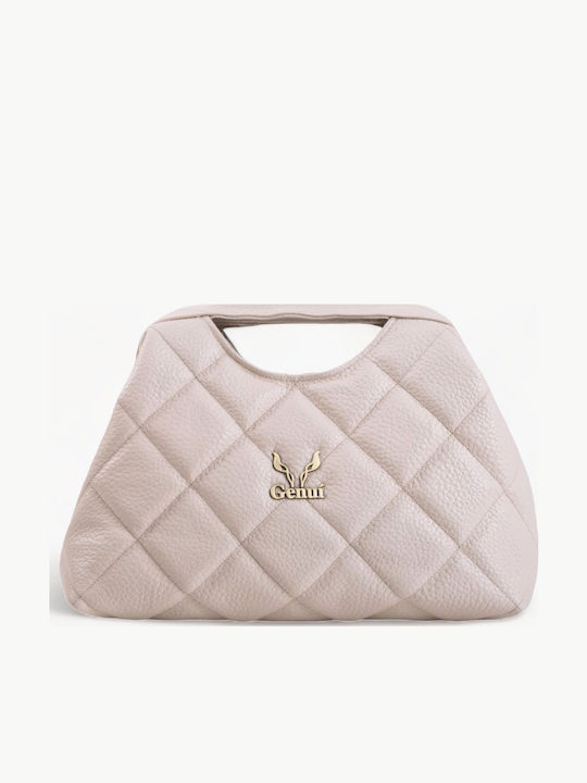 Leder Damentasche Handtasche Ecru