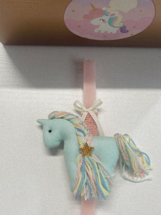 Lumânare de Paște Unicorn Rotundă Parfumată, Handmade și cu Cutie 34buc