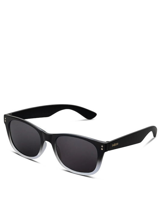 Smooder Unisex Sonnenbrille mit Schwarz Kunststoff Gestell und Schwarz Linse