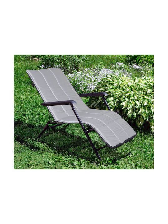 AIO Factory Αδιάβροχο Μαξιλάρι Ξαπλώστρας με Πλάτη Dark Gray 50x165εκ.