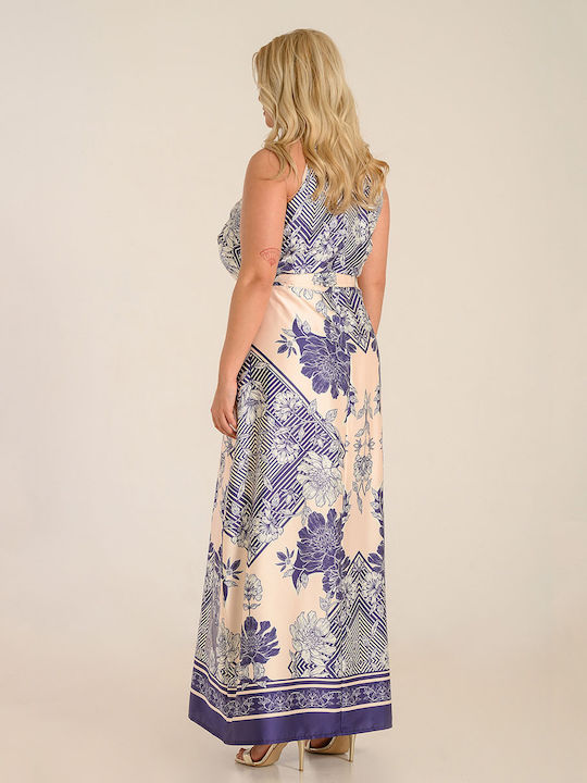 Maxi Φόρεμα για Γάμο / Βάπτιση Off-Shoulder Μπεζ