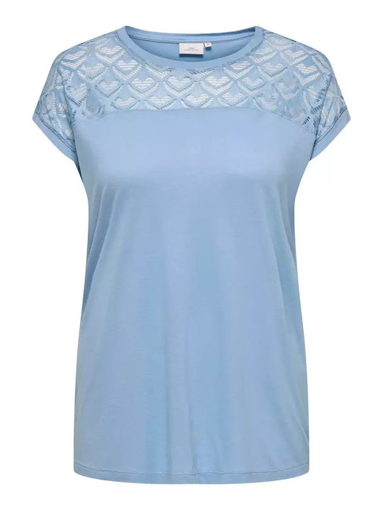Women's Blouse Short Sleeve Sky Blue