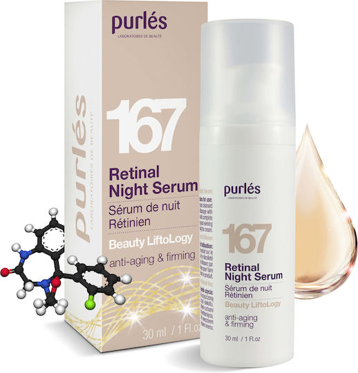 Purlés Serum Anti-îmbătrânire Noapte 167 Retinal cu Retinală & Niacinamidă pentru Strălucire & Tonifiere 30ml