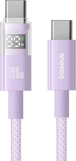 Baseus Редовна USB 2.0 Кабел USB-C мъжки - USB-C мъжки 100W Лилав 2м (P10382702511-01)